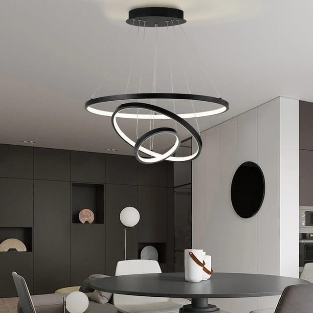 suspension TRIPLE CERCLES noire