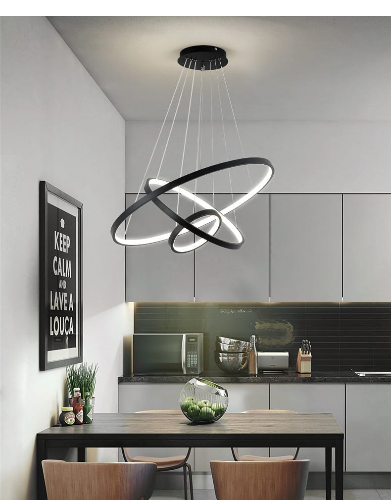 suspension TRIPLE CERCLES noire